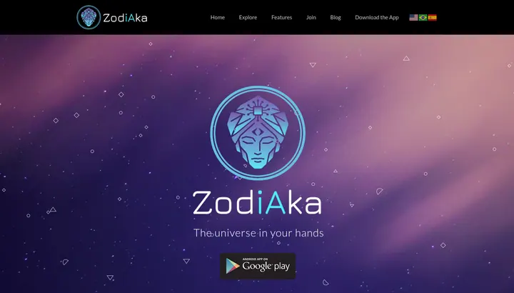Página inicial do projeto Zodiaka