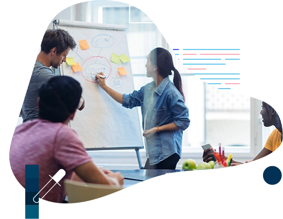Team working together in the company